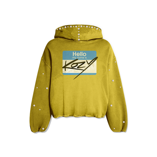 Yellow Hello My Name Is Kozy Hoodie