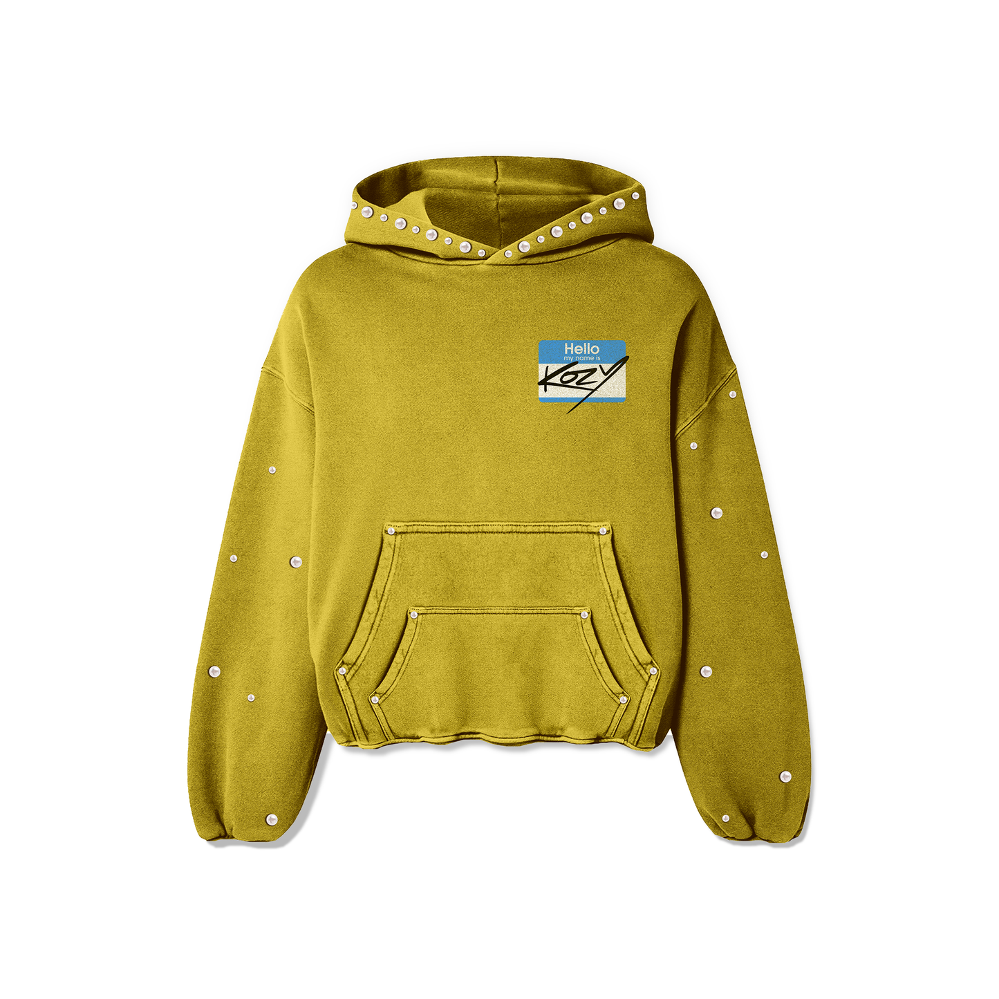 Yellow Hello My Name Is Kozy Hoodie