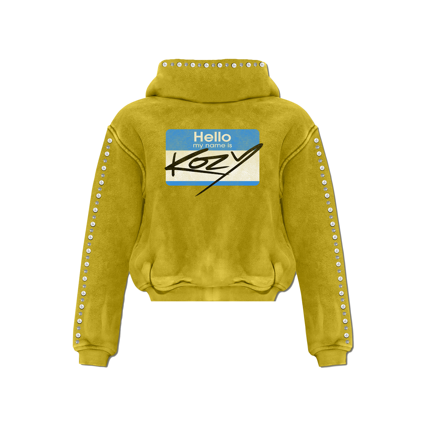 Yellow Hello My Name Is Kozy Zip-Up